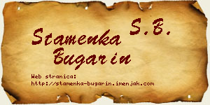 Stamenka Bugarin vizit kartica